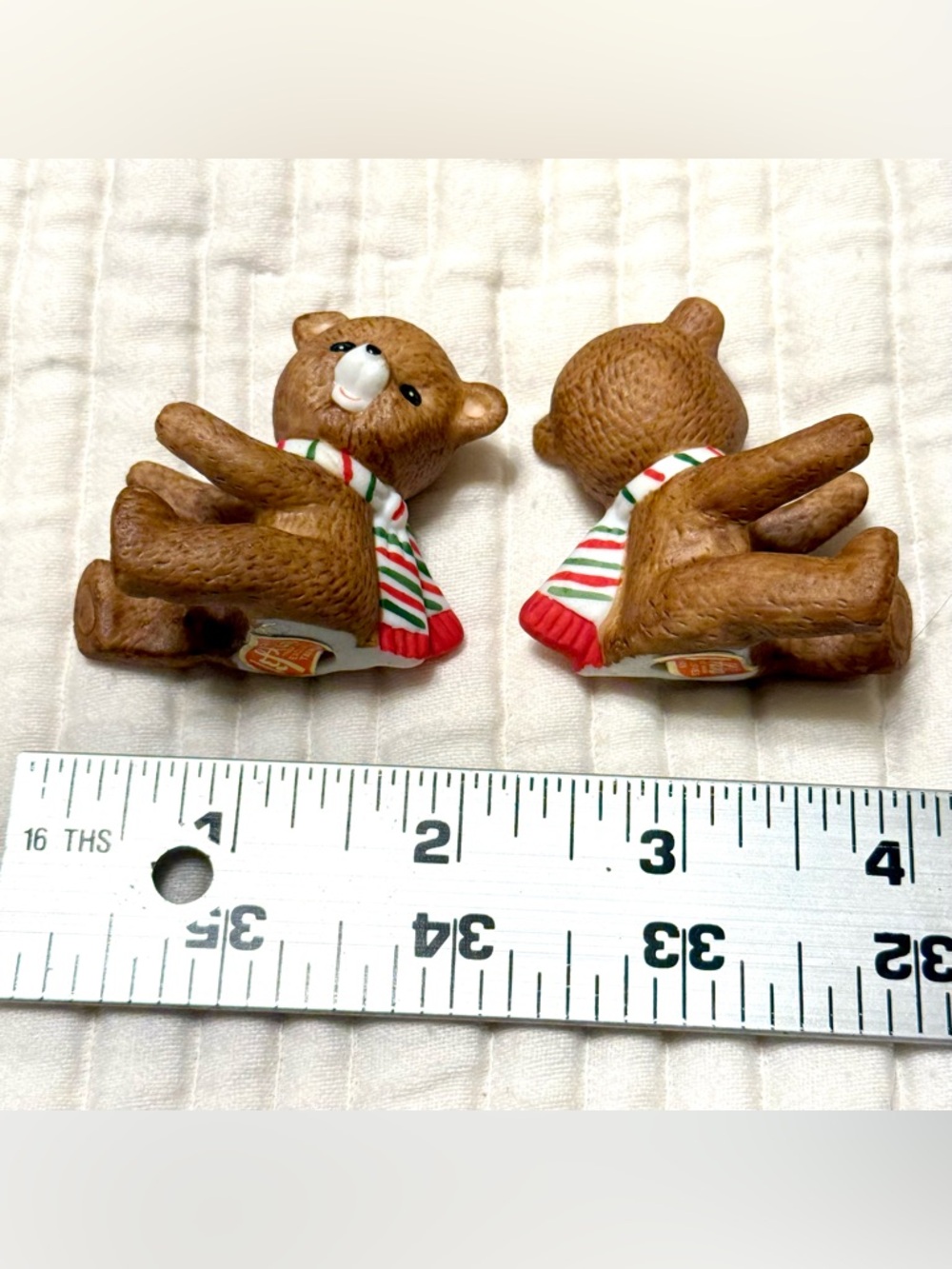 Vintage Lefton Christmas Bears in Scarves Candle Huggers Set of 2 with Box